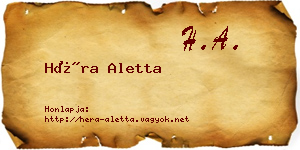 Héra Aletta névjegykártya